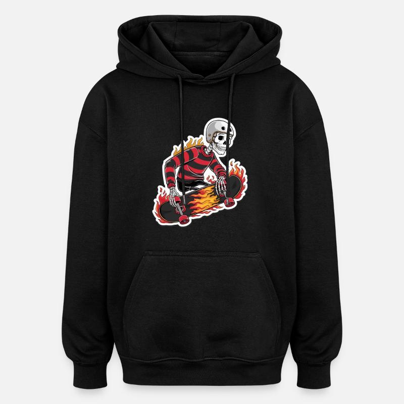 PLANCHE À ROULETTES FLAMBOYANTE - Sweat à capuche oversize unisexe - noir