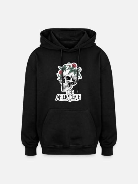 BONES LIFE AFTER DEATH - Oversized Unisex Hoodie - black