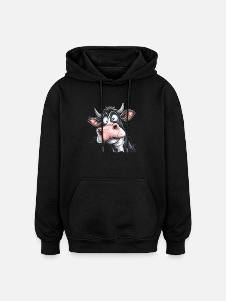 Funny cow - Oversized Unisex Hoodie - black