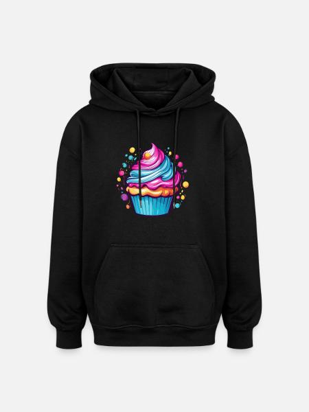 Bunter Cupcake - Oversized Unisex Hoodie - Schwarz
