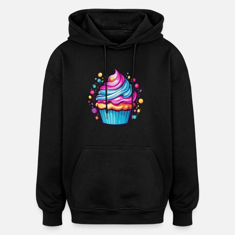 Bunter Cupcake - Oversized Unisex Hoodie - Schwarz