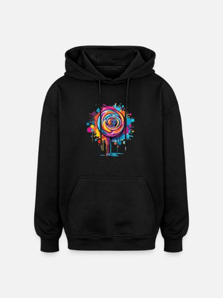 Bunte Lutscher Kunst - Oversized Unisex Hoodie - Schwarz