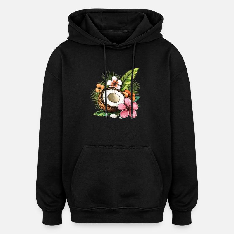 Noix de tropicale - Sweat à capuche oversize unisexe - noir
