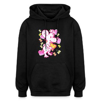 Sommer Maus Mäuse Kinder Kind Retro Käse - Oversized Unisex Hoodie - Schwarz - Vorne - Noah (186cm)