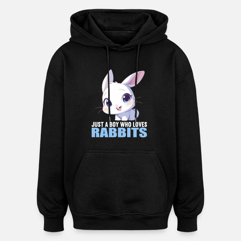 Lapin Lapin - Sweat à capuche oversize unisexe - noir