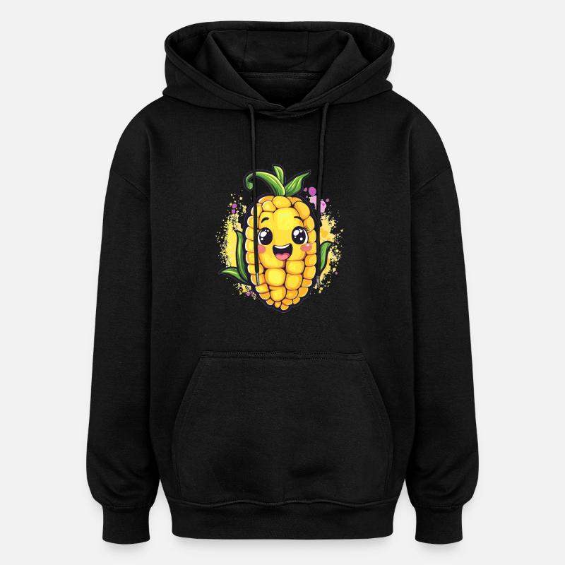 Fröhlicher Maiskolben - Oversized Unisex Hoodie - Schwarz