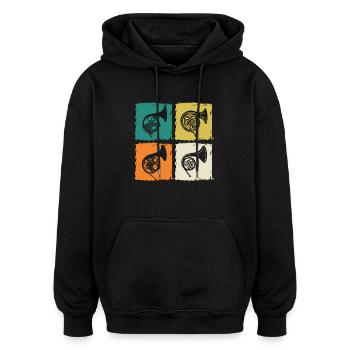 Hornist Waldhorn - Oversized Unisex Hoodie - Schwarz - Vorne - Noah (186cm)