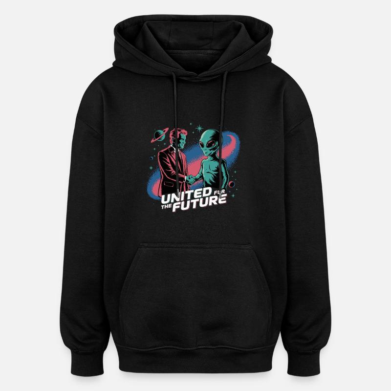 SHAKE HANDS FOR FUTURE - Oversized Unisex Hoodie - Schwarz