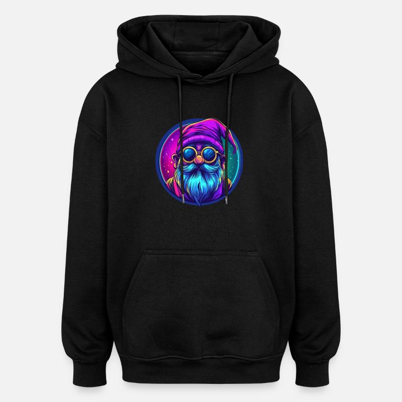 Nain Magique Cosmique - Sweat à capuche oversize unisexe - noir
