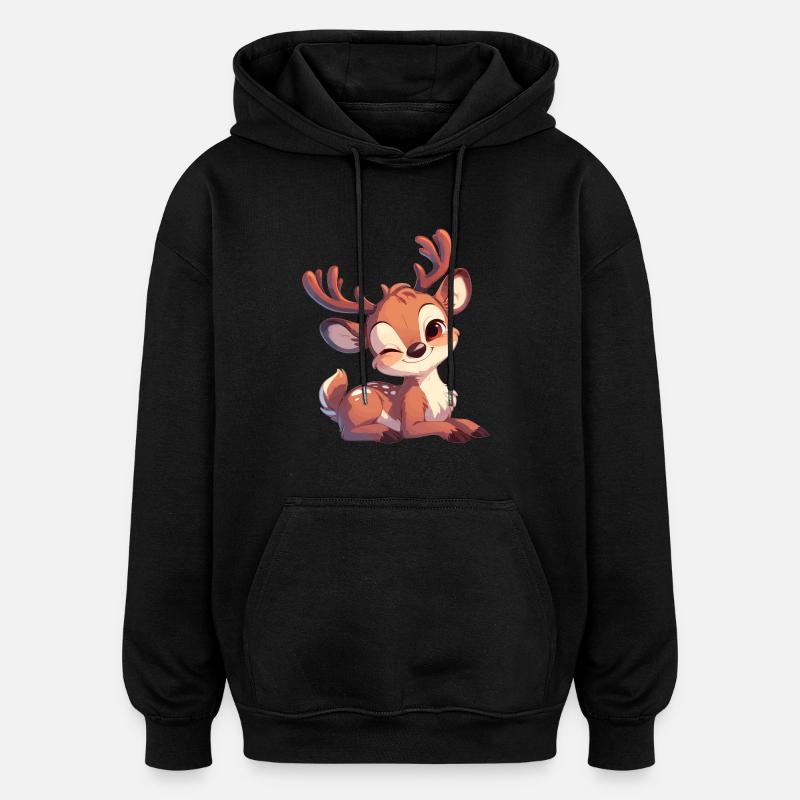 Renne Renne - Sweat à capuche oversize unisexe - noir