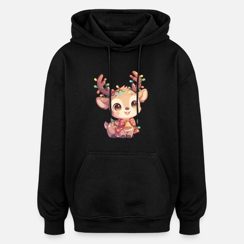 Rentiere Rentier - Oversized Unisex Hoodie - Schwarz