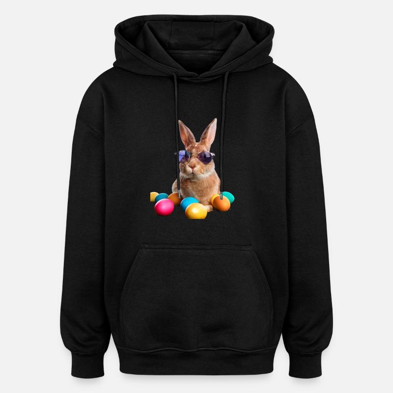 Lapin de Pâques - Sweat à capuche oversize unisexe - noir