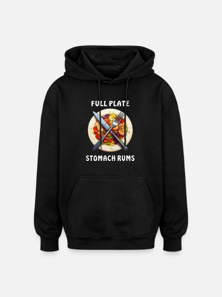 MIDDAGSTALLERKEN FULD TALLERKEN MAVEROM - Oversize unisex hoodie - sort