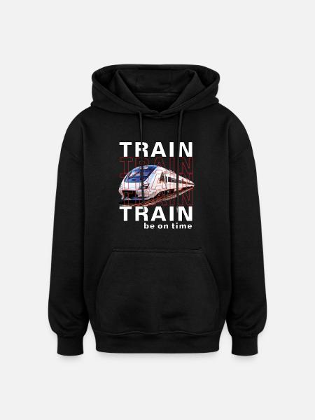 ZUG TRAIN be on time - Oversized Unisex Hoodie - black