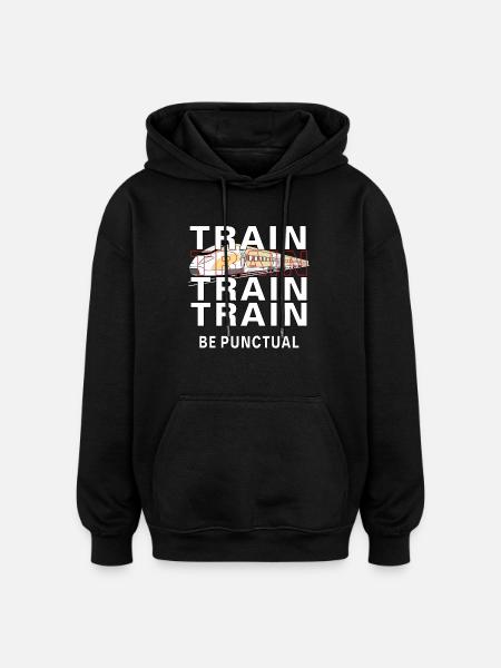 ZUG TRAIN BE PUNCTUAL - Oversized Unisex Hoodie - black