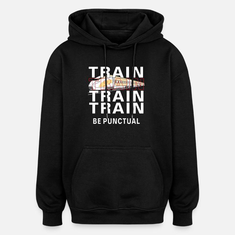 ZUG TRAIN BE PUNCTUAL - Oversized Unisex Hoodie - black