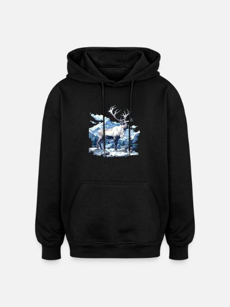 Reindeer Reindeer - Oversized Unisex Hoodie - black