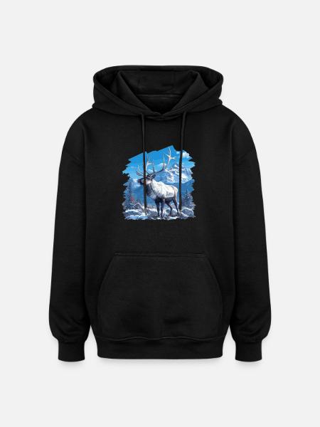 Reindeer Reindeer - Oversized Unisex Hoodie - black