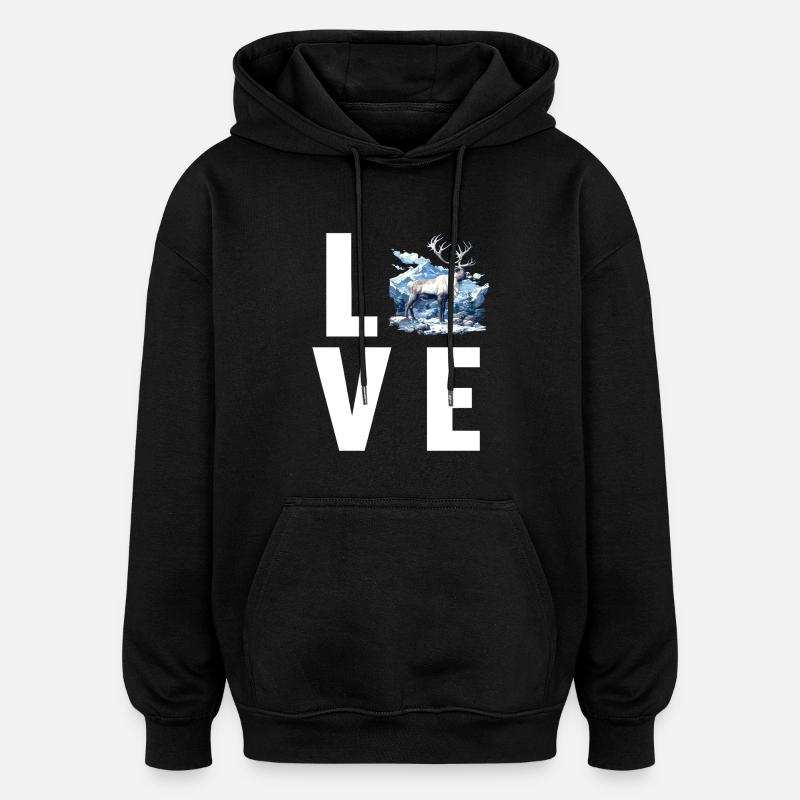 Reindeer Reindeer - Oversized Unisex Hoodie - black