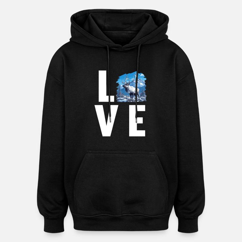Reindeer Reindeer - Oversized Unisex Hoodie - black