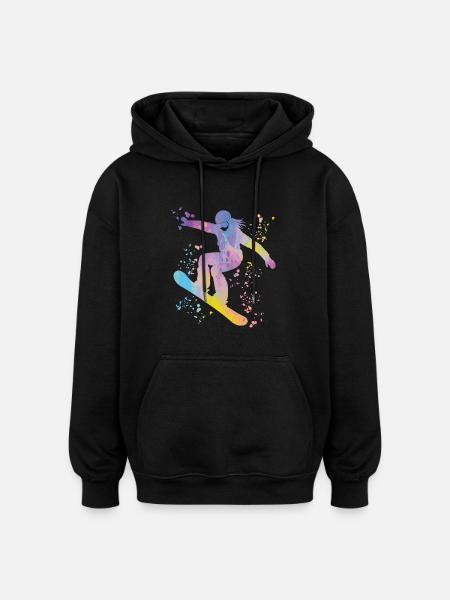 Snowboarder Snowboarding Snowboard - Oversized Unisex Hoodie - black