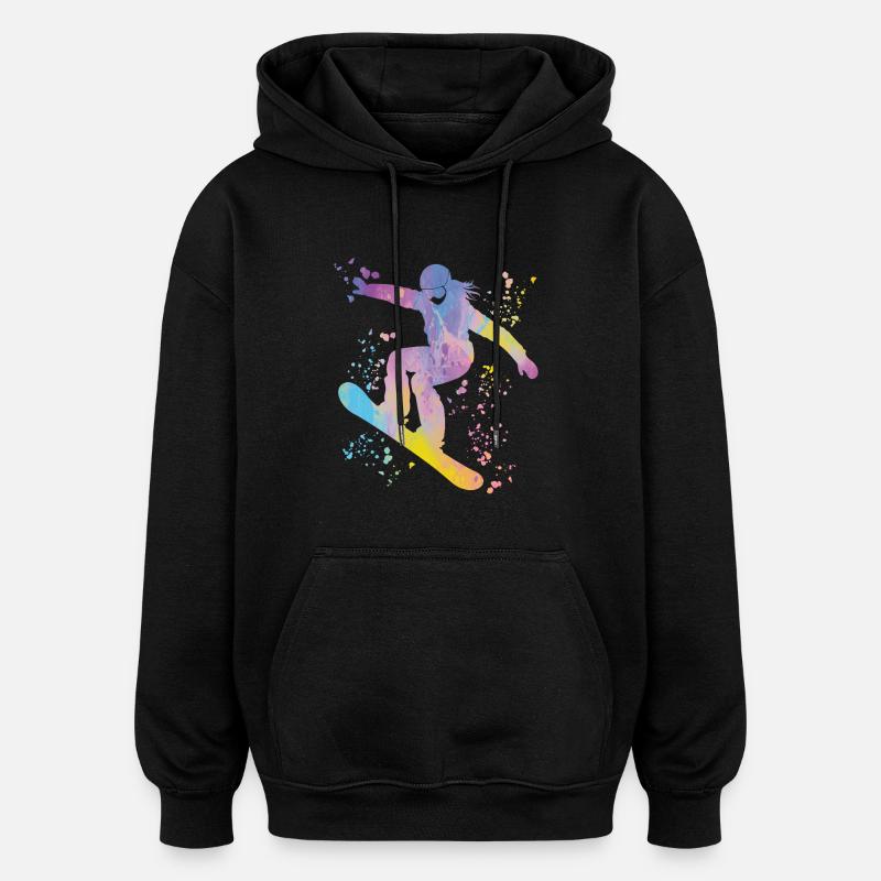 Snowboarder Snowboarding Snowboard - Sweat à capuche oversize unisexe - noir