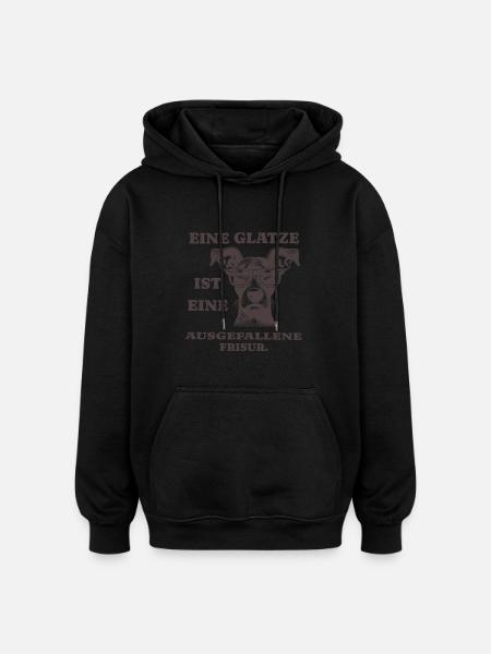 Baldness is an unusual hairstyle - Oversized Unisex Hoodie - black
