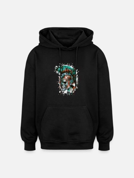 Spartan Skull - Oversized Unisex Hoodie - black