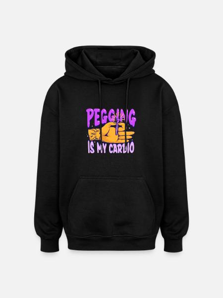 Cribbage Pegging Is My Cardio - Oversized Unisex Hoodie - black