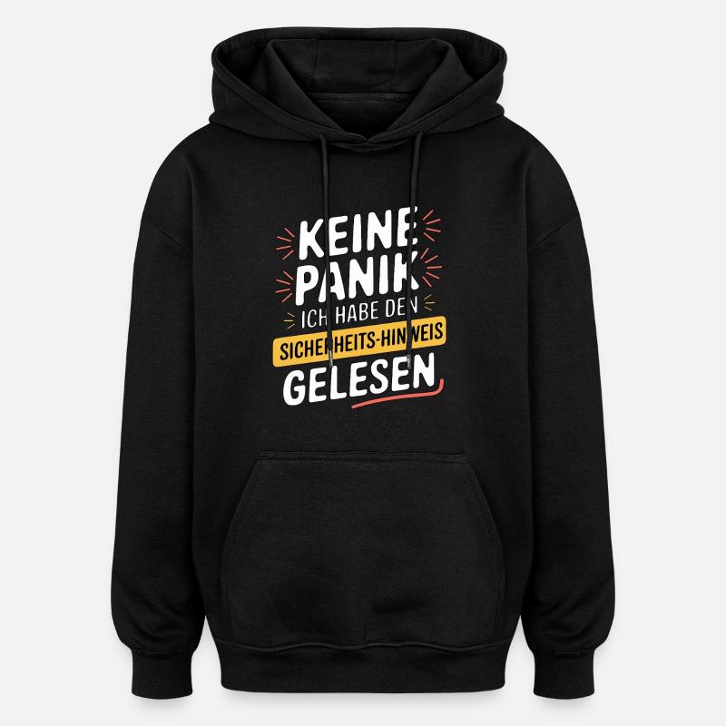 SICHERHEITSHINWEIS - Oversized Unisex Hoodie - Schwarz