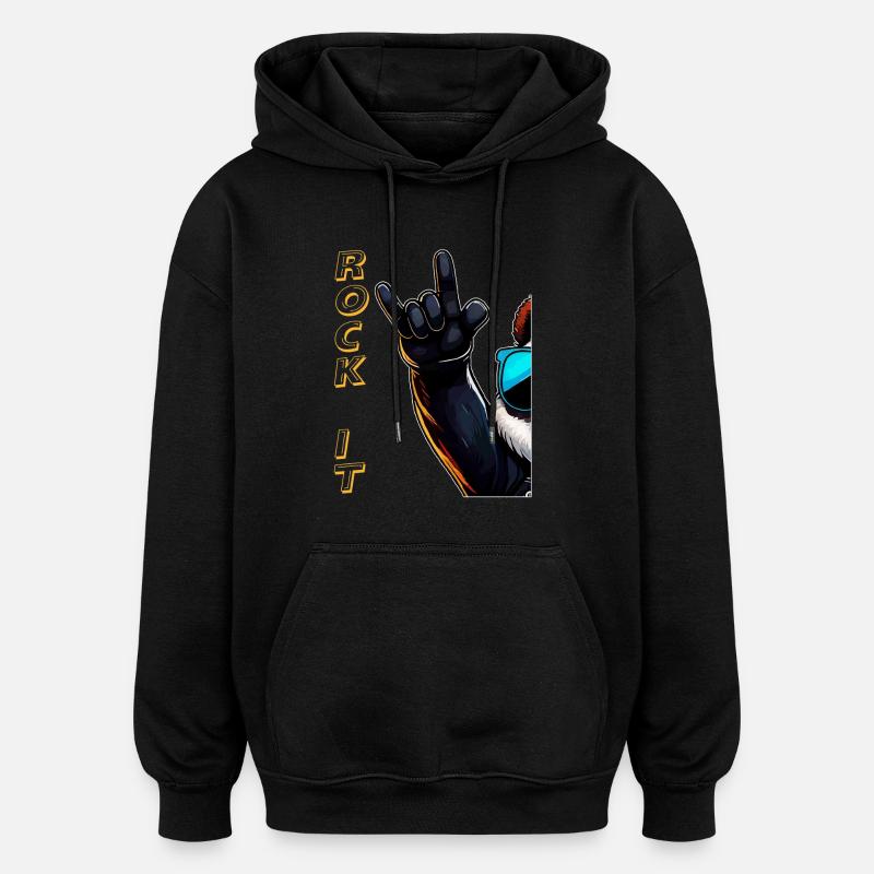 SPACCA - Felpa con cappuccio unisex oversize - nero