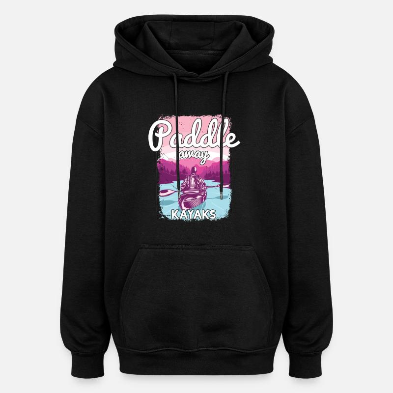 Kajakfahren - Oversized Unisex Hoodie - Schwarz