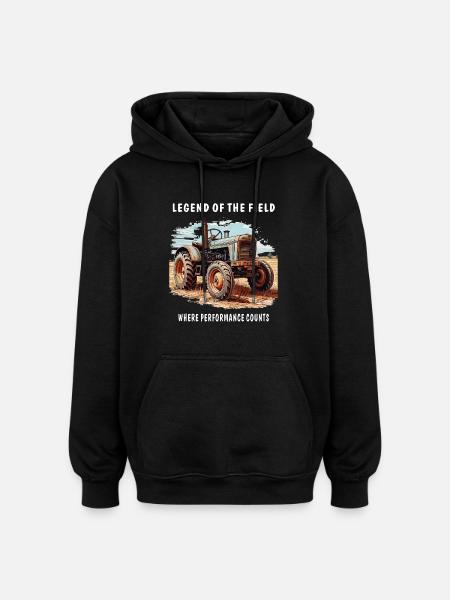 LÉGENDE DU TRACTEUR DU CHAMP - Sweat à capuche oversize unisexe - noir