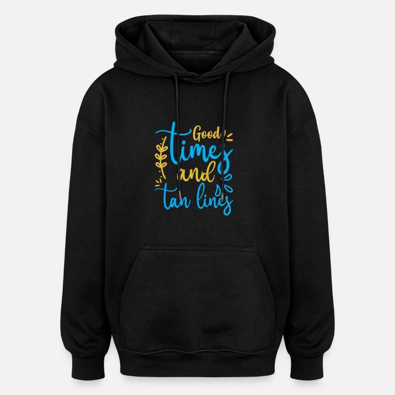 Lignes de bronzage Good Times - Sweat à capuche oversize unisexe - noir