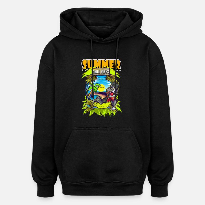 Summer Chill Vibes Gorilla - Sweat à capuche oversize unisexe - noir
