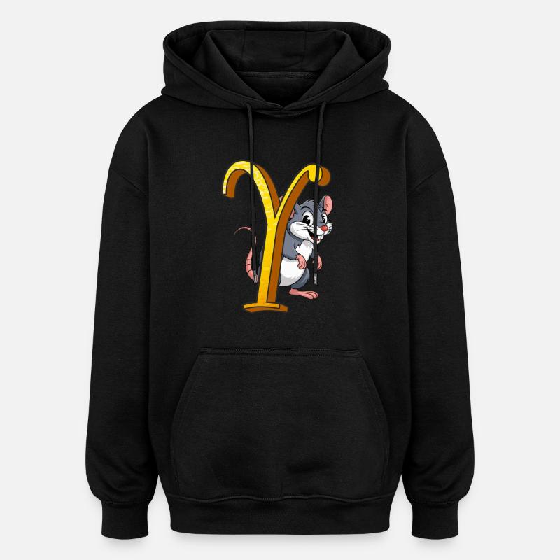 BUCHSTABE Y - Oversized Unisex Hoodie - Schwarz