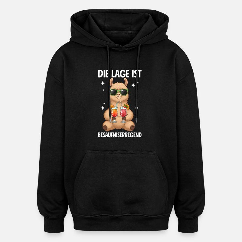 The situation is drunkenness - Oversized Unisex Hoodie - black
