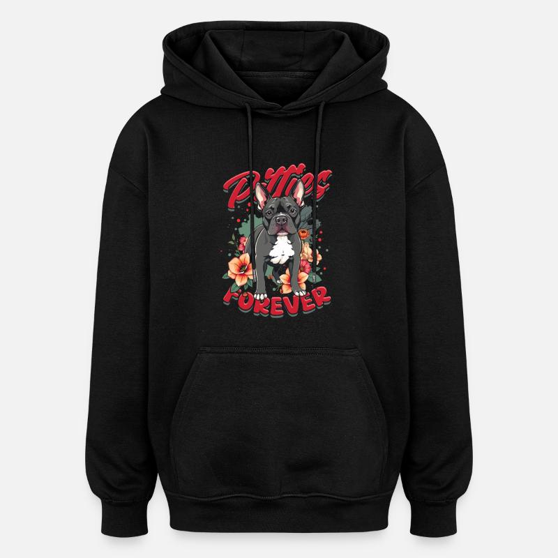 Pitbull Pitbulls Pitties pour toujours - Sweat à capuche oversize unisexe - noir