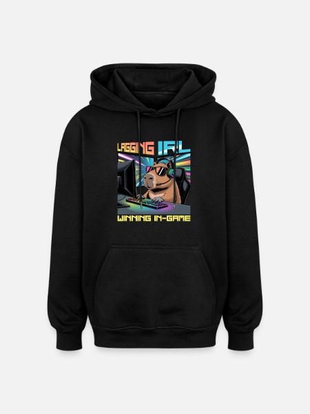 Capybara PC Gamer Gaming - Oversized Unisex Hoodie - black