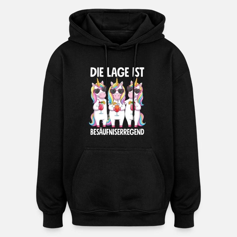 The situation is drunkenness - Oversized Unisex Hoodie - black