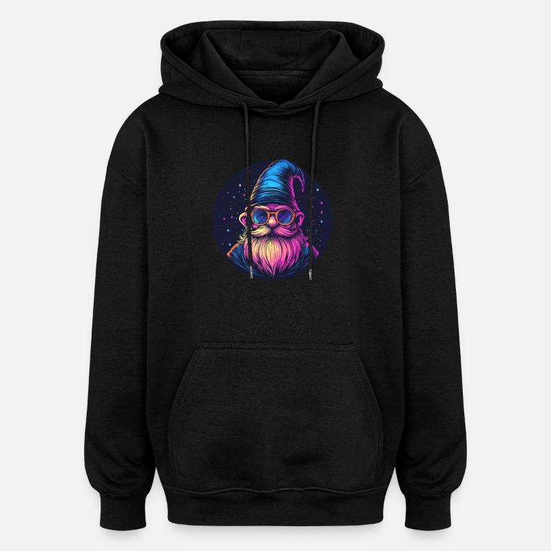 Weltraum Zwerg Retro Look - Oversized Unisex Hoodie - Schwarz