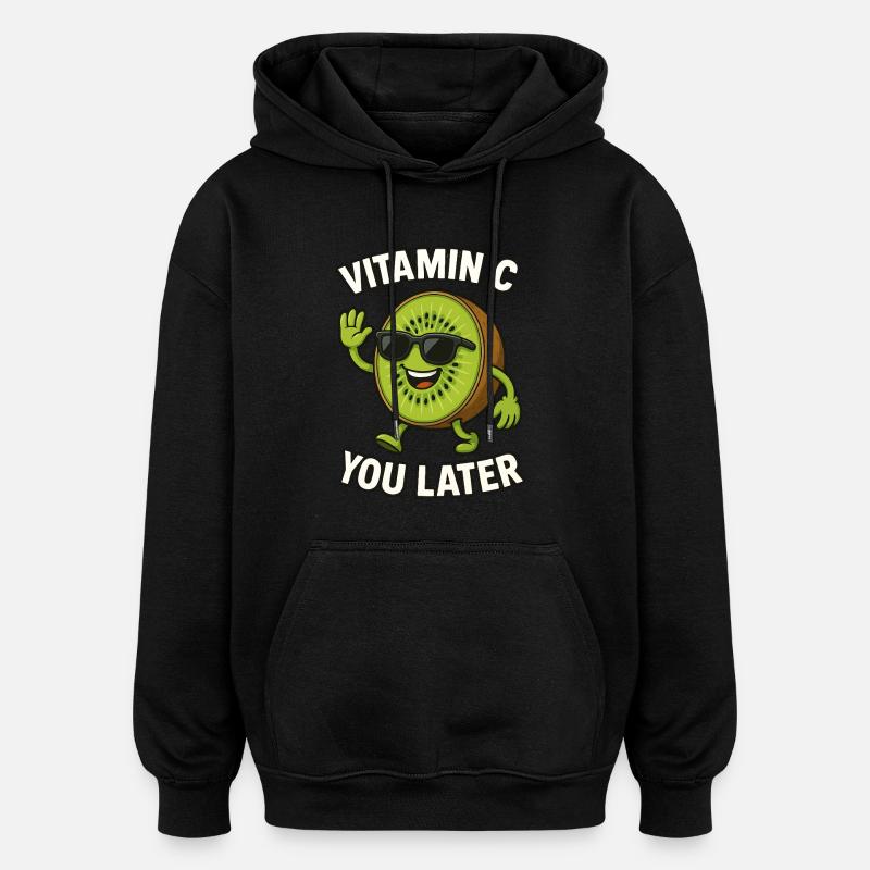 Vitamine C Fruit Kiwi - Sweat à capuche oversize unisexe - noir