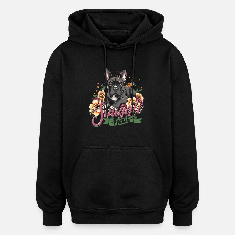 Pitbull Pitbulls Snuggle Pibble - Sweat à capuche oversize unisexe - noir