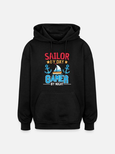 Sailing meets gaming design - Oversized Unisex Hoodie - black