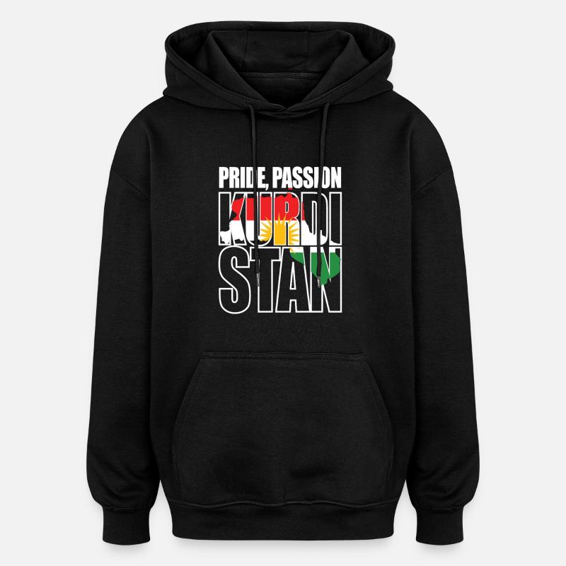 Fierté Passion Kurdistan Kurdes - Sweat à capuche oversize unisexe - noir