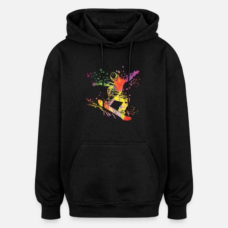 Snowboarder Snowboarding Snowboard - Sweat à capuche oversize unisexe - noir