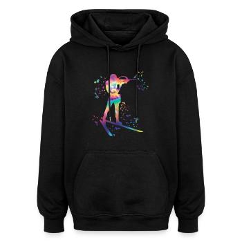 Biathlète Biathlon combiné nordique - Sweat à capuche oversize unisexe - noir - Devant - Noah (186cm)