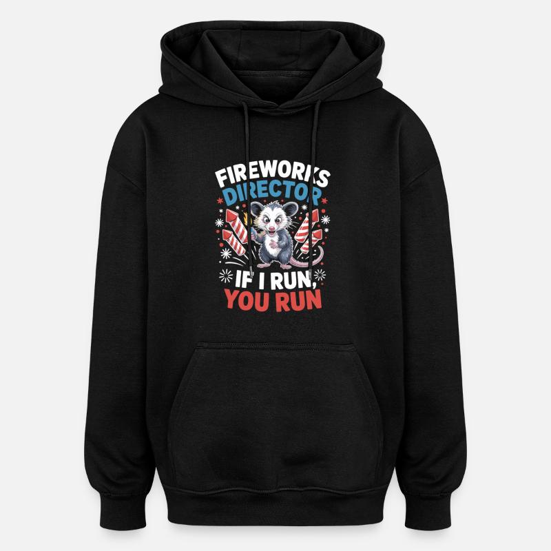 Directeur de feux d’artifice opossum - Sweat à capuche oversize unisexe - noir