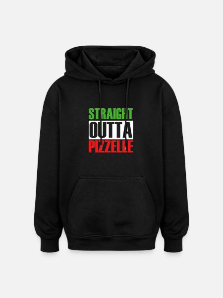Pizzelle Waffle Biscuit - Oversized Unisex Hoodie - black