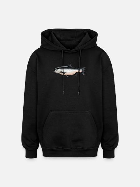 Salmon Salmon - Oversized Unisex Hoodie - black